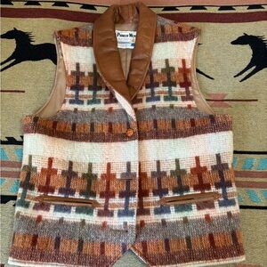 PIONEER Multicolor Patterned Vest with Brown Accents
